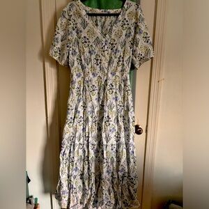 LOFT floral maxi dress, XL